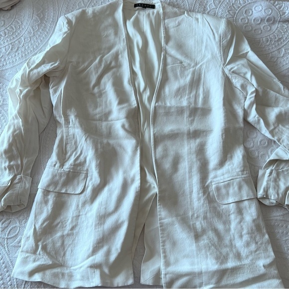THEORY Rokel Light Tivona Crepe Jacket in White‎ SIZE 10 - Picture 4 of 8